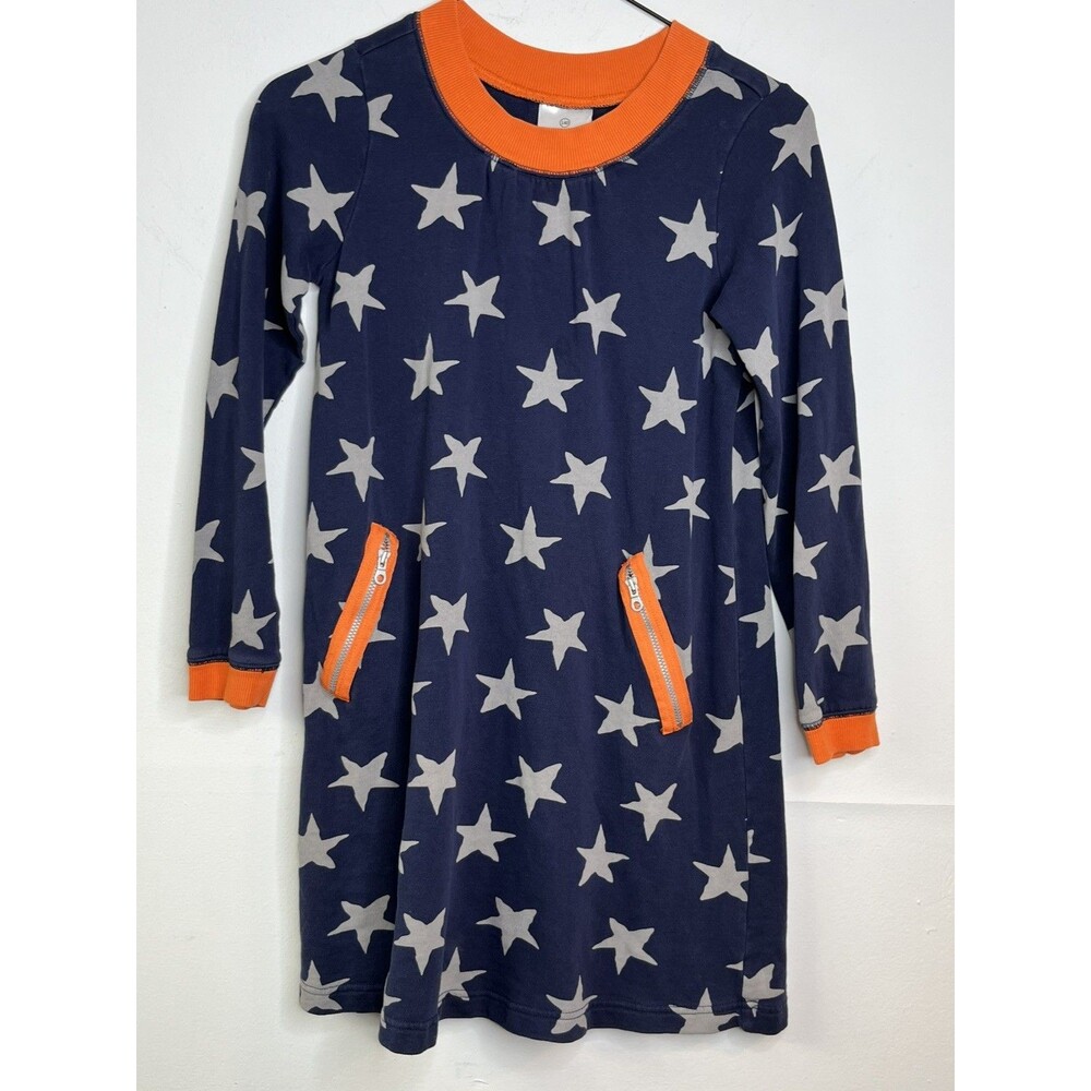 Hanna Andersson 140 US 10 Navy Blue Silver Girls Dress